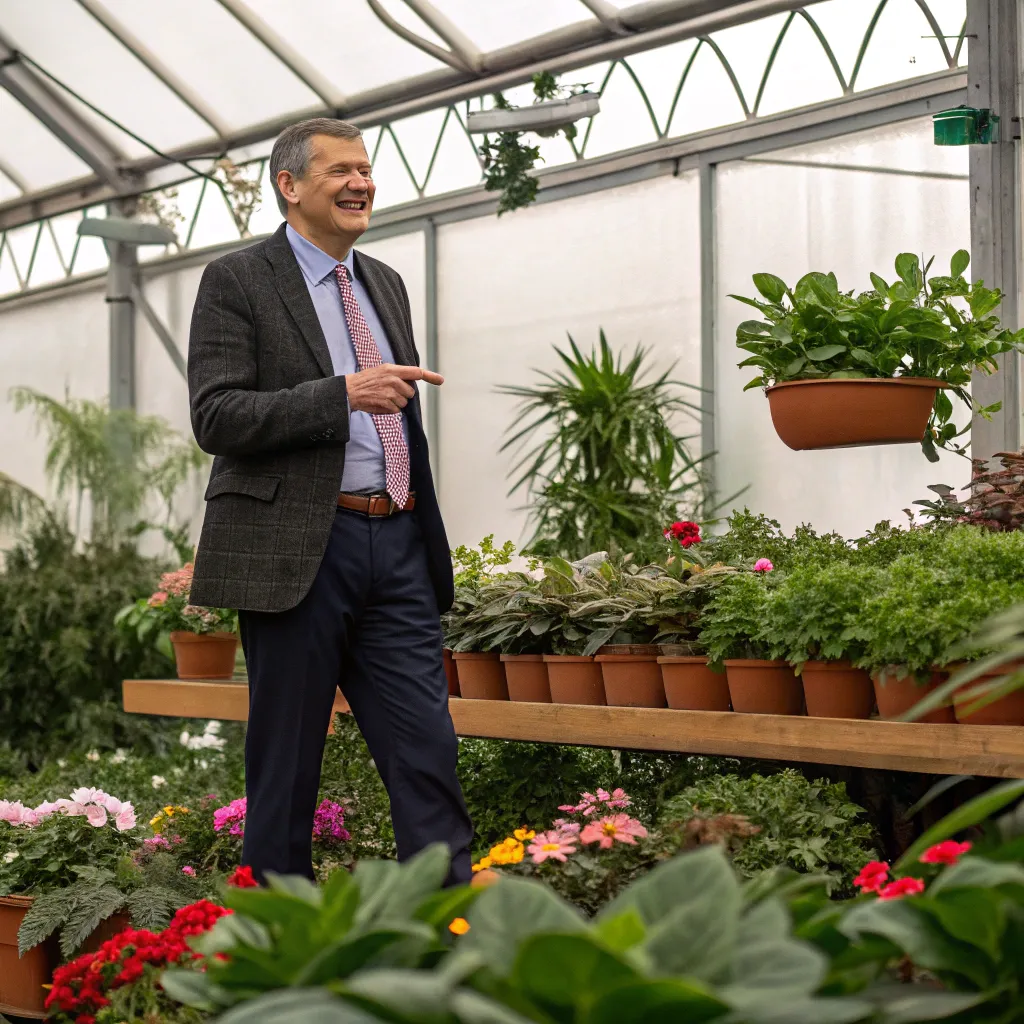 Richard Green presenting his winter garden project